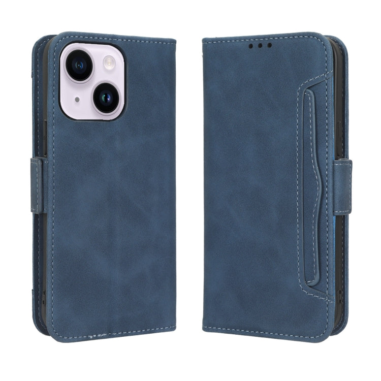 For iPhone 14 Skin Feel Calf Texture Card Slots Leather Phone Case(Blue) - free shipping - PMC TechLife - Order now!