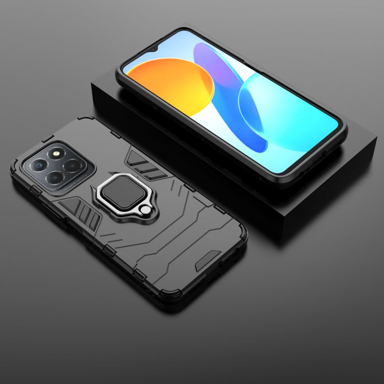 For Honor X8 5G Magnetic Ring Holder PC + TPU Phone Case(Black) - Honor Cases by PMC TechLife | Online Shopping South Africa | PMC TechLife