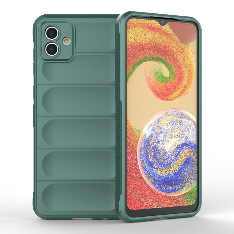 For Samsung Galaxy A04 4G Magic Shield TPU + Flannel Phone Case(Dark Green) - Galaxy Phone Cases by PMC TechLife | Online Shopping South Africa | PMC TechLife