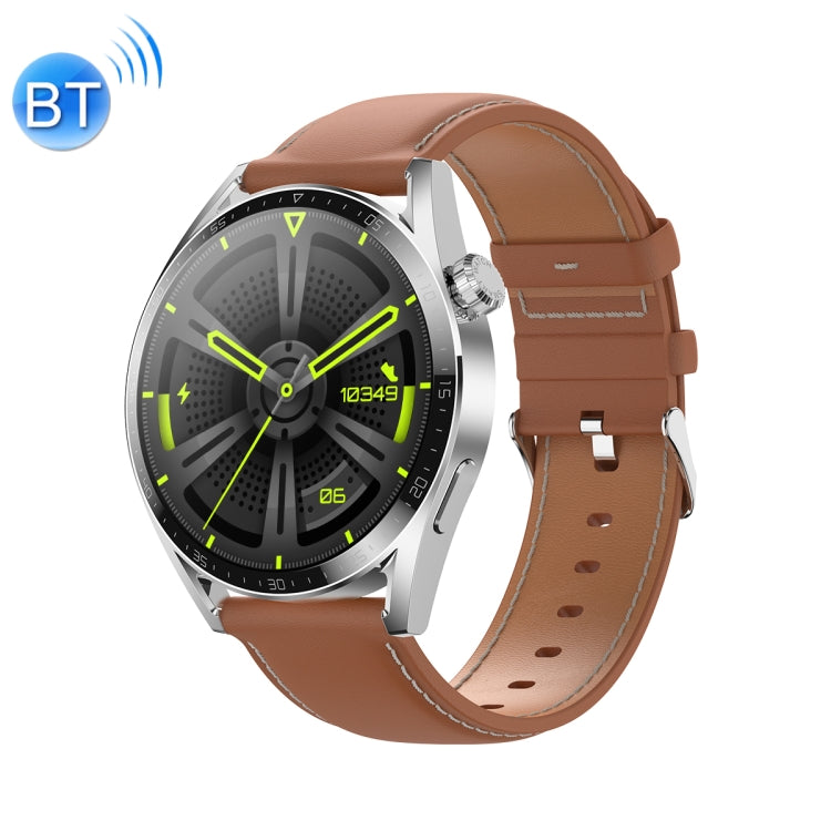 Ochstin 5HK3 Plus 1.36 inch Round Screen Bluetooth Smart Watch, Strap:Leather(Silver) - Smart Watches by OCHSTIN | Online Shopping South Africa | PMC Jewellery | Buy Now Pay Later Mobicred