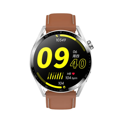 Ochstin 5HK3 Plus 1.36 inch Round Screen Bluetooth Smart Watch, Strap:Leather(Silver) - Smart Watches by OCHSTIN | Online Shopping South Africa | PMC Jewellery | Buy Now Pay Later Mobicred