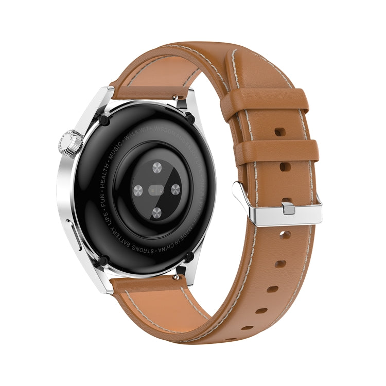 Ochstin 5HK3 Plus 1.36 inch Round Screen Bluetooth Smart Watch, Strap:Leather(Silver) - Smart Watches by OCHSTIN | Online Shopping South Africa | PMC Jewellery | Buy Now Pay Later Mobicred