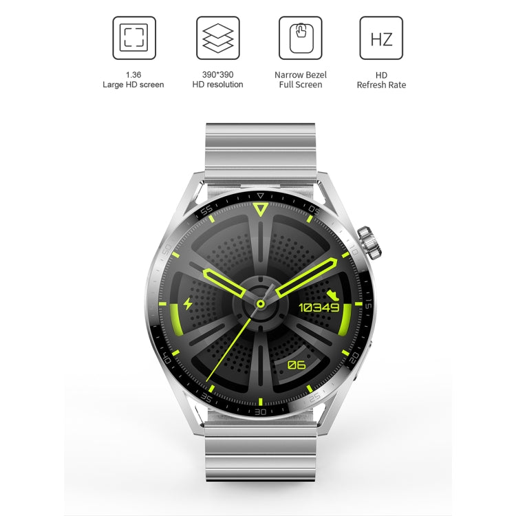 Ochstin 5HK3 Plus 1.36 inch Round Screen Bluetooth Smart Watch, Strap:Leather(Silver) - Smart Watches by OCHSTIN | Online Shopping South Africa | PMC Jewellery | Buy Now Pay Later Mobicred