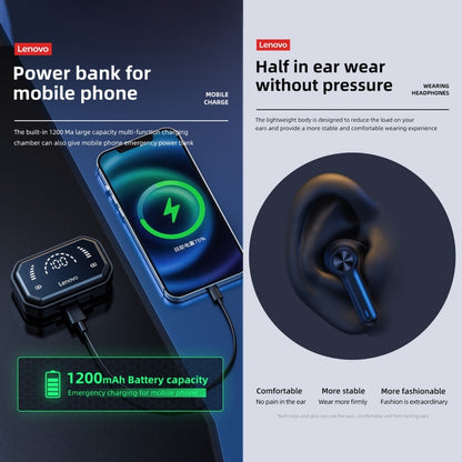 Lenovo LP3 Pro TWS Wireless Bluetooth 5.0 LED Power Display Sport Noise Reduction Earphone(Black) - TWS Earphone by Lenovo | Online Shopping South Africa | PMC Jewellery