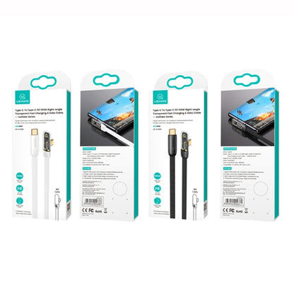 USAMS US-SJ587 PD 100W Iceflake Series Type-C to Type-C Right Angle Transparent Fast Charge Data Cable, Cable Length:2m(White) - USB-C & Type-C Cable by USAMS | Online Shopping South Africa | PMC Jewellery
