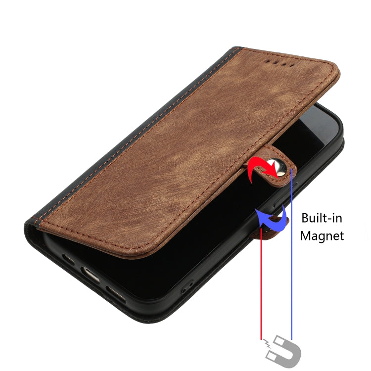 For Samsung Galaxy A22 5G Side Buckle Double Fold Hand Strap Leather Phone Case(Brown) - free shipping - PMC TechLife - Order now!