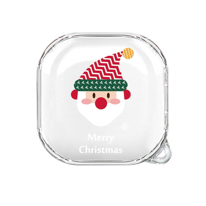 For Samsung Galaxy Buds Live Christmas Transparent TPU Earphone Case(Santa Claus) - Samsung Earphone Case by PMC Jewellery | Online Shopping South Africa | PMC Jewellery