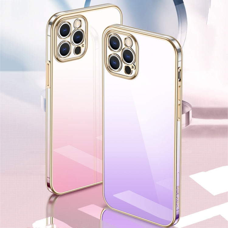 For iPhone 14 Pro Max SULADA Iridescence Series Plating Transparent Gradient Phone Case(Blue) - iPhone 14 Pro Max Cases by SULADA | Online Shopping South Africa | PMC Jewellery