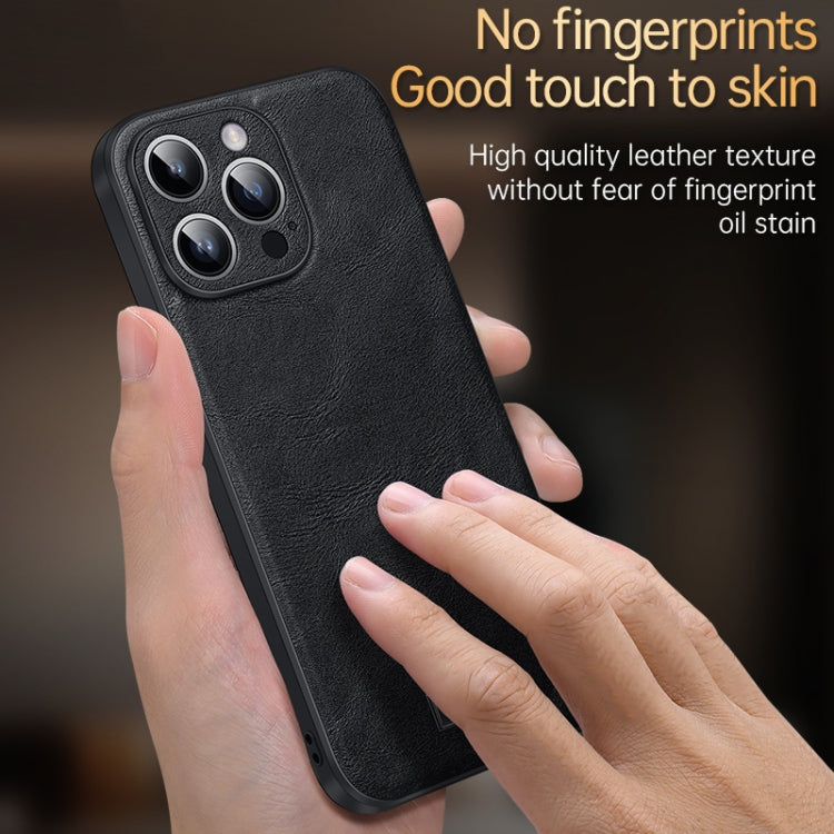 For iPhone 14 SULADA Shockproof TPU + Handmade Leather Phone Case(Brown) - free shipping - PMC TechLife - Order now!