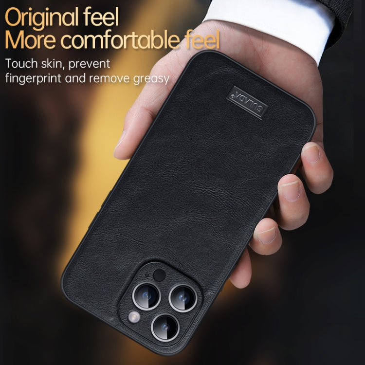 For iPhone 14 Pro Max SULADA Shockproof TPU + Handmade Leather Phone Case(Black) - iPhone 14 Pro Max Cases by SULADA | Online Shopping South Africa | PMC Jewellery