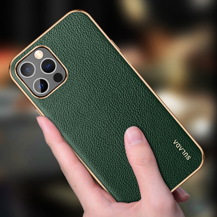 For iPhone 14 Pro Max SULADA Shockproof TPU + Handmade Leather Phone Case(Red) - iPhone 14 Pro Max Cases by SULADA | Online Shopping South Africa | PMC TechLife | Buy Now Pay Later Mobicred
