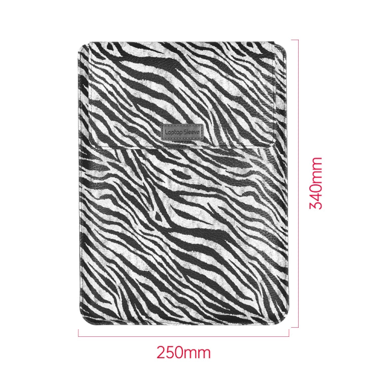 For 13 inch Laptop Zebra Pattern PU Leather Laptop Sleeve Bag - 13.3 inch by PMC Jewellery | Online Shopping South Africa | PMC Jewellery