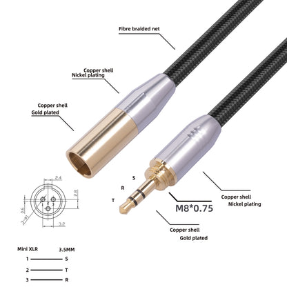SB423M120-03 3.5mm Male to Mini XLR 3pin Male Audio Cable, Length: 30cm - Microphone Audio Cable & Connector by PMC Jewellery | Online Shopping South Africa | PMC Jewellery