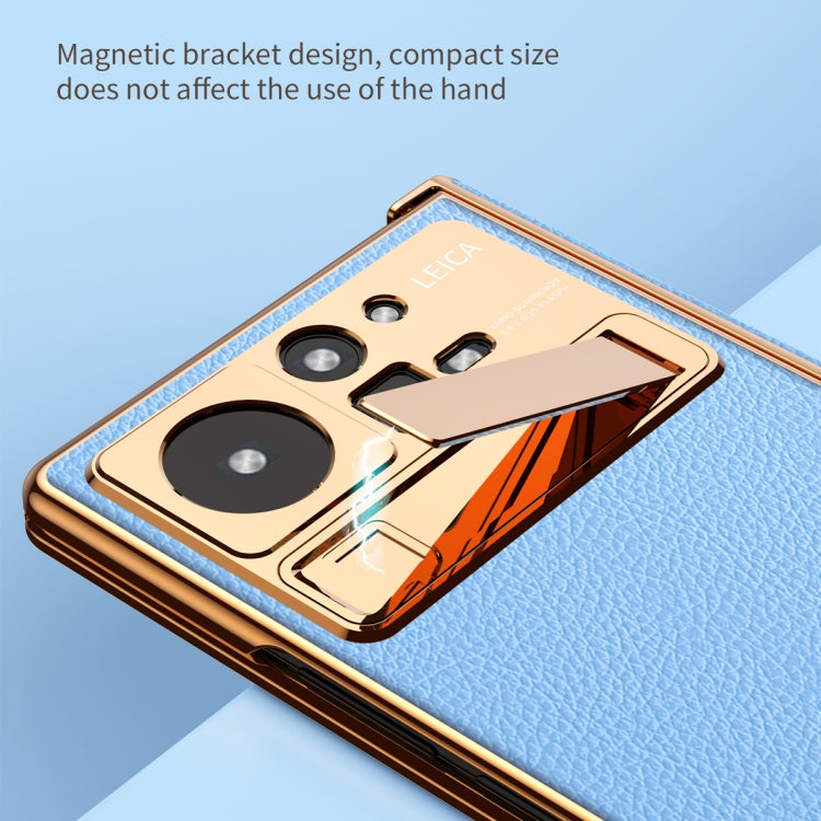 For Xiaomi Mix Fold 2 Electroplated Frame Plain Leather Phone Case(Pink) - free shipping - PMC TechLife - Order now!