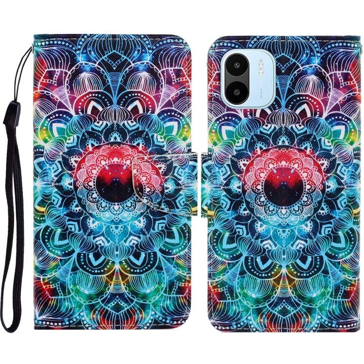 For Xiaomi Redmi A1 Colored Drawing Pattern Leather Phone Case(Mandala) - Xiaomi Cases by PMC Jewellery | Online Shopping South Africa | PMC Jewellery