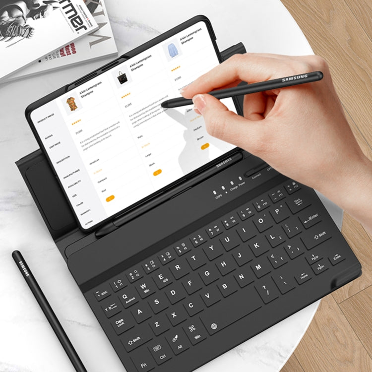 For Samsung Galaxy Z Fold4 GKK Magnetic Folding Bluetooth Keyboard Leather Case with Pen + Phone Case(Black) - Samsung Keyboard by GKK | Online Shopping South Africa | PMC Jewellery