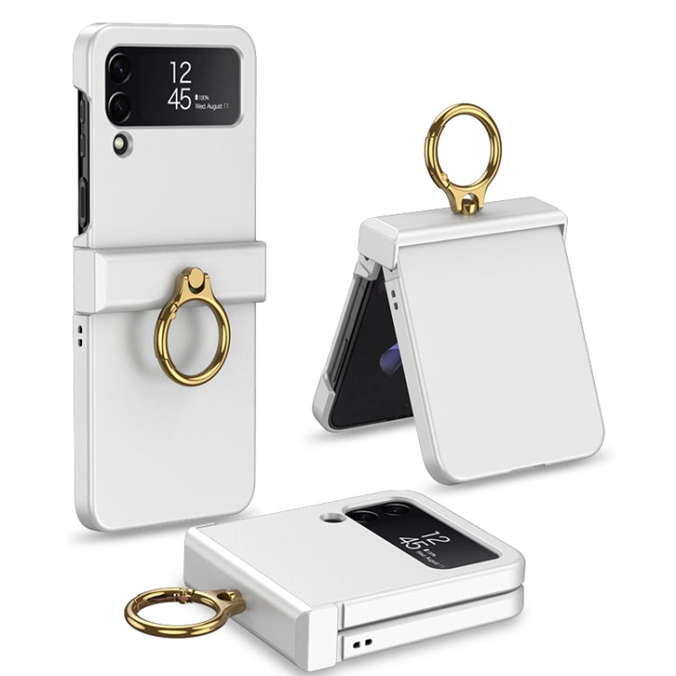 For Samsung Galaxy Z Flip4 GKK Ultrathin Hinge Full Coverage Phone Case with Ring Holder(White) - free shipping - PMC TechLife - Order now!