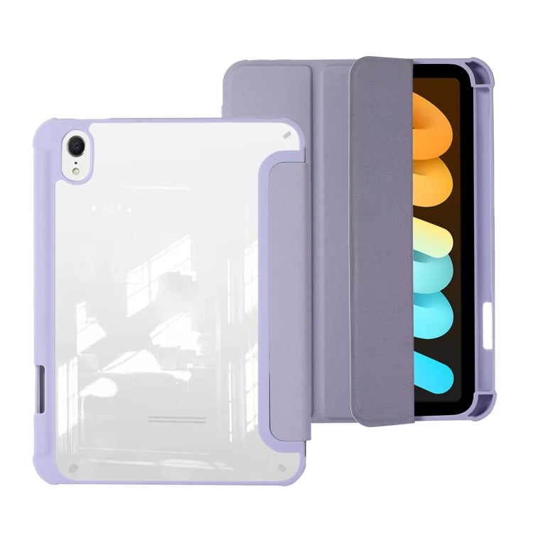 For iPad 2025 / 2022 Acrylic 3-folding Leather Tablet Case(Purple) - free shipping - PMC TechLife - Order now!
