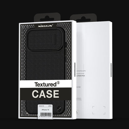 For iPhone 14 NILLKIN Texture MagSafe Camshield PC + TPU Phone Case(Black) - iPhone 14 Cases by NILLKIN | Online Shopping South Africa | PMC Jewellery