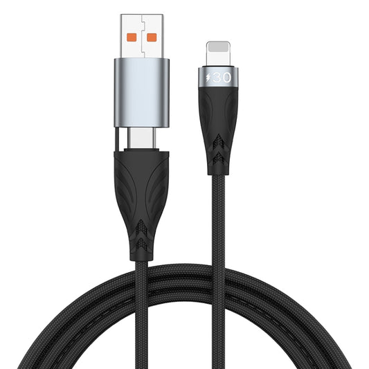 ADC-008 2 in 1 PD 30W USB/Type-C to 8 Pin Fast Charge Data Cable, Length: 1m - 2 in 1 Cable by PMC Jewellery | Online Shopping South Africa | PMC Jewellery