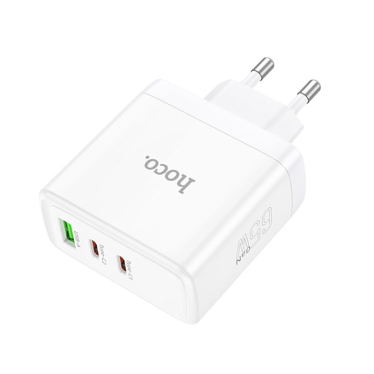 hoco N30 Glory PD 65W USB+ Dual USB-C/Type-C Interface Fast Charge Charger, EU Plug(White) - USB Charger by hoco | Online Shopping South Africa | PMC Jewellery