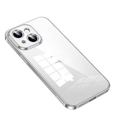 For iPhone 14 Plus SULADA Shine Through Series Plating TPU Transparent Phone Protective Case(Silver) - iPhone 14 Plus Cases by SULADA | Online Shopping South Africa | PMC Jewellery | Buy Now Pay Later Mobicred