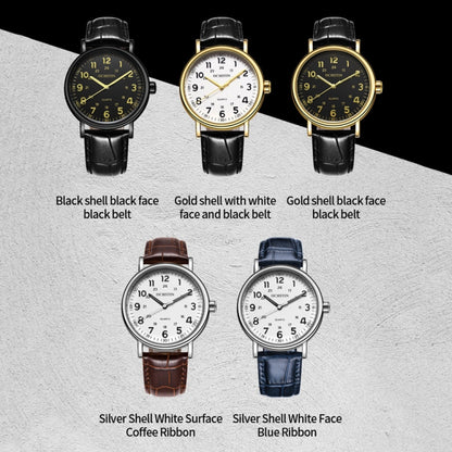 OCHSTIN 6081C Fashion Hollow Men Leather Quartz Watch(Silver+Coffee) - Leather Strap Watches by OCHSTIN | Online Shopping South Africa | PMC Jewellery | Buy Now Pay Later Mobicred