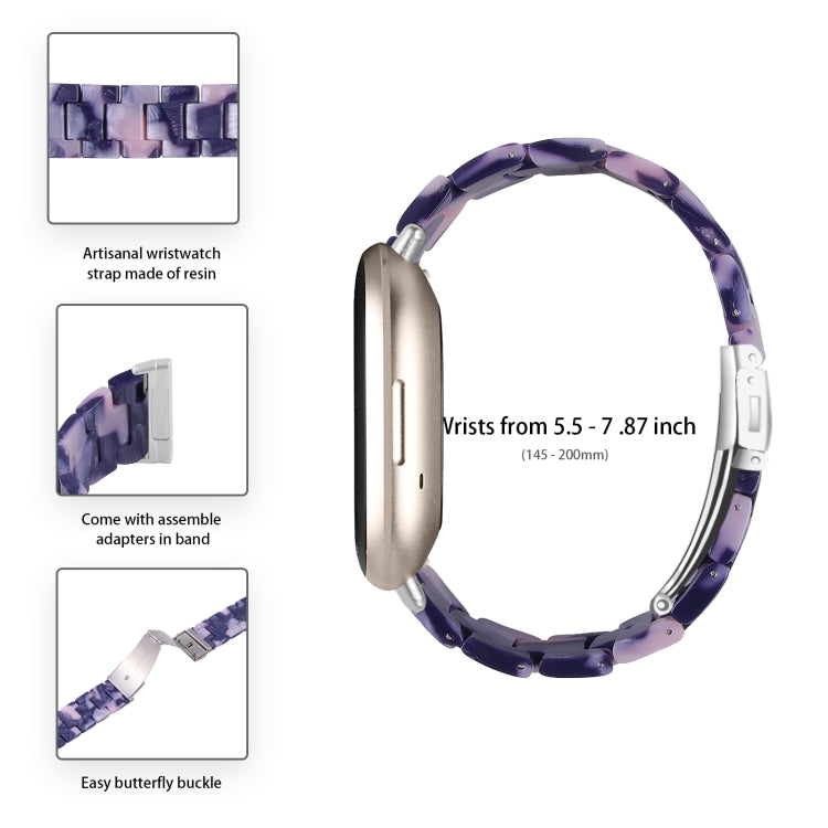 For Fitbit Versa 3 / Sense Universal Resin Watch Band(Dark Black Pink) - free shipping - PMC TechLife - Order now!