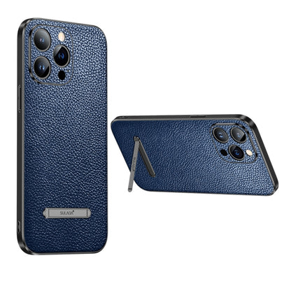 For iPhone 13 Pro SULADA Invisible Bracket Leather Back Cover Phone Case(Blue) - iPhone 13 Pro Cases by SULADA | Online Shopping South Africa | PMC Jewellery