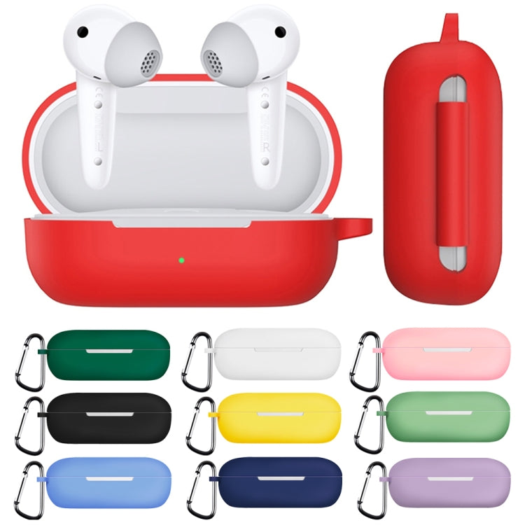 For Huawei FreeBuds SE Pure Color Bluetooth Earphone Silicone Case with Hook(Pink) - Huawei Earphone Case by PMC TechLife | Online Shopping South Africa | PMC TechLife | Buy Now Pay Later Mobicred