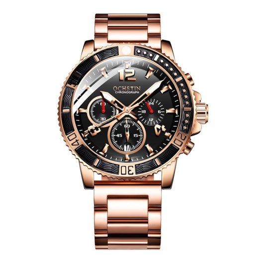 OCHSTIN 7263 Fashion Steel Strap Multifunctional Quartz Men Watch(Rose Gold) - Metal Strap Watches by OCHSTIN | Online Shopping South Africa | PMC Jewellery | Buy Now Pay Later Mobicred