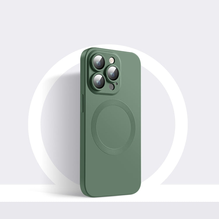 For iPhone 12 Pro CD Texture MagSafe Liquid Silicone Phone Case(Dark Green) - free shipping - PMC TechLife - Order now!
