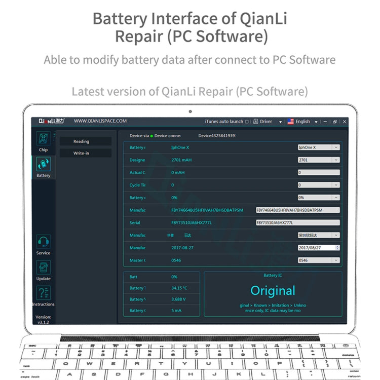 For iPhone 6 - 13 Pro Max Qianli iCopy Plus 2.2 Repair Detection Programmer, Model:Battery Module - Repair Programmer by QIANLI | Online Shopping South Africa | PMC Jewellery