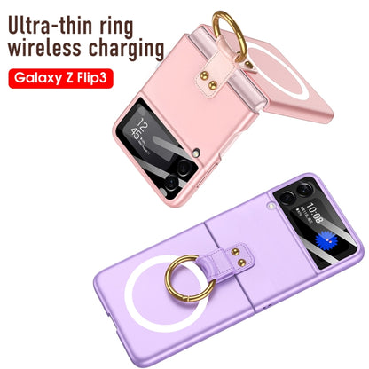 For Samsung Galaxy Z Flip3 5G GKK MagSafe Ultrathin Integrated Shockproof Phone Case with Ring Holder(Black) - Galaxy Phone Cases by GKK | Online Shopping South Africa | PMC Jewellery