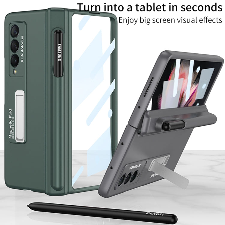 For Samsung Galaxy Z Fold3 5G GKK Full Coverage Magnetic Fold Hinge Shockproof Phone Case with Pen Slots(Grey) - Galaxy Phone Cases by GKK | Online Shopping South Africa | PMC Jewellery