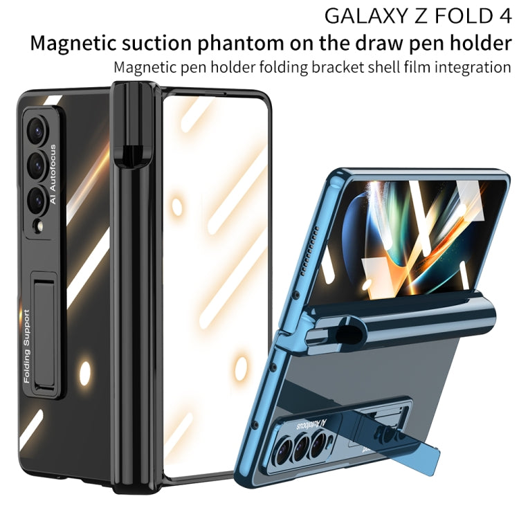 For Samsung Galaxy Z Fold4 GKK Magnetic Fold Hinge Shockproof Phone Case with Pen Slots(Blue) - Galaxy Z Fold4 5G Cases by GKK | Online Shopping South Africa | PMC Jewellery