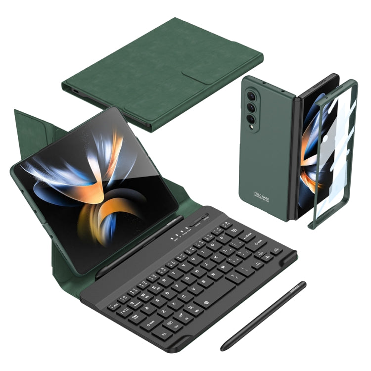 For Samsung Galaxy Z Fold4 GKK Magnetic Folding Bluetooth Keyboard Leather Case with Pen(Green) - Samsung Keyboard by GKK | Online Shopping South Africa | PMC Jewellery