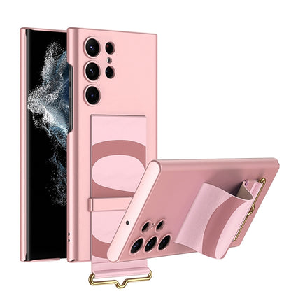 For Samsung Galaxy S23 Ultra 5G GKK Ultra-thin Wristband Holder Phone Case(Pink) - Galaxy S23 Ultra 5G Cases by GKK | Online Shopping South Africa | PMC Jewellery | Buy Now Pay Later Mobicred