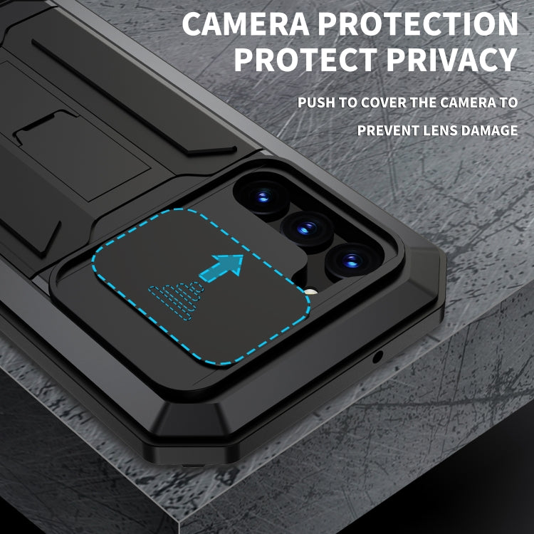 For Samsung Galaxy S23 5G R-JUST Sliding Camera Design Life Waterproof Dustproof Shockproof Phone Case(Black) - free shipping - PMC TechLife - Order now!