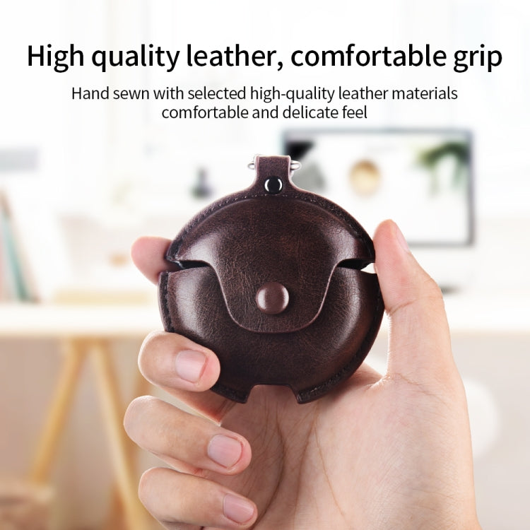 For Huawei FreeBuds 4i / 5i Business Leather Earphone Protective Case with Hook(Light Brown) - free shipping - PMC TechLife - Order now!