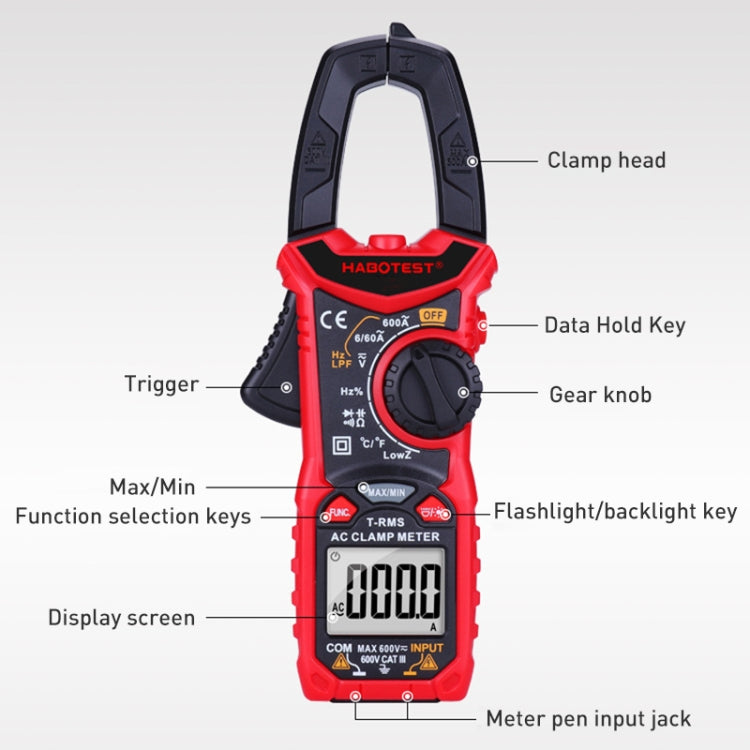HABOTEST HT206A High Precision Digital Clamp Multimeter - free shipping - PMC TechLife - Order now!