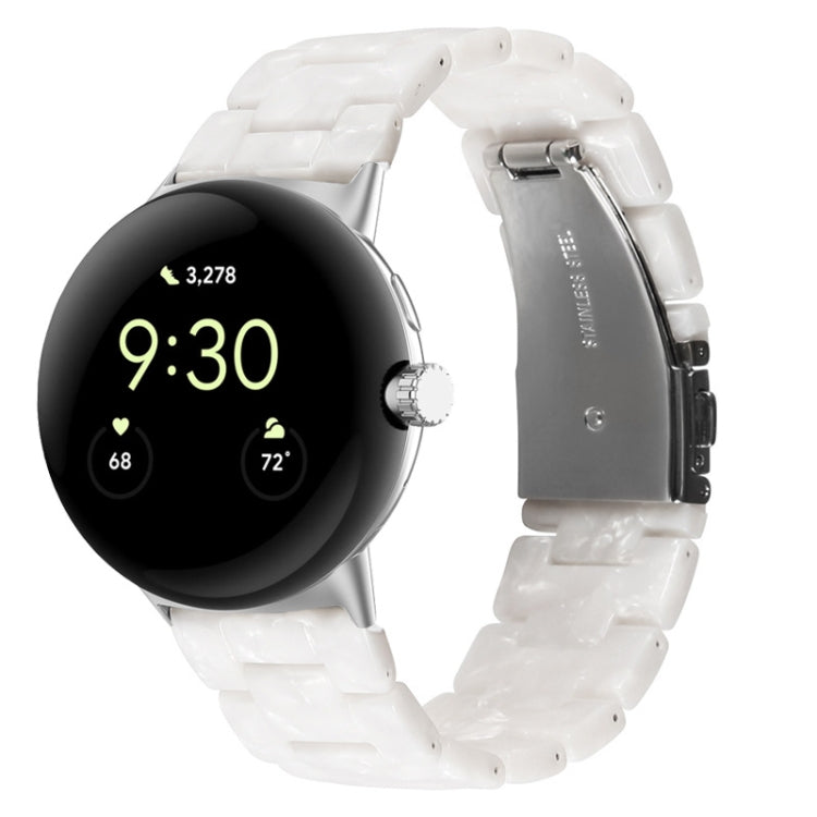 For Google Pixel Watch Three-beads Resin Watch Band(Pearl White) - free shipping - PMC TechLife - Order now!