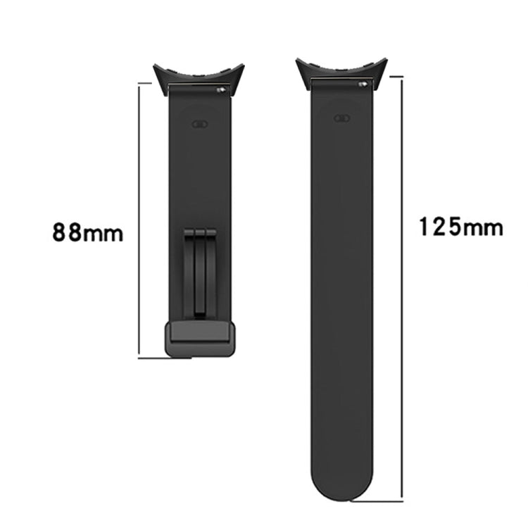 For Google Pixel Watch Solid-color Folding Buckle Silicone Watch Band(Black Blue) - free shipping - PMC TechLife - Order now!