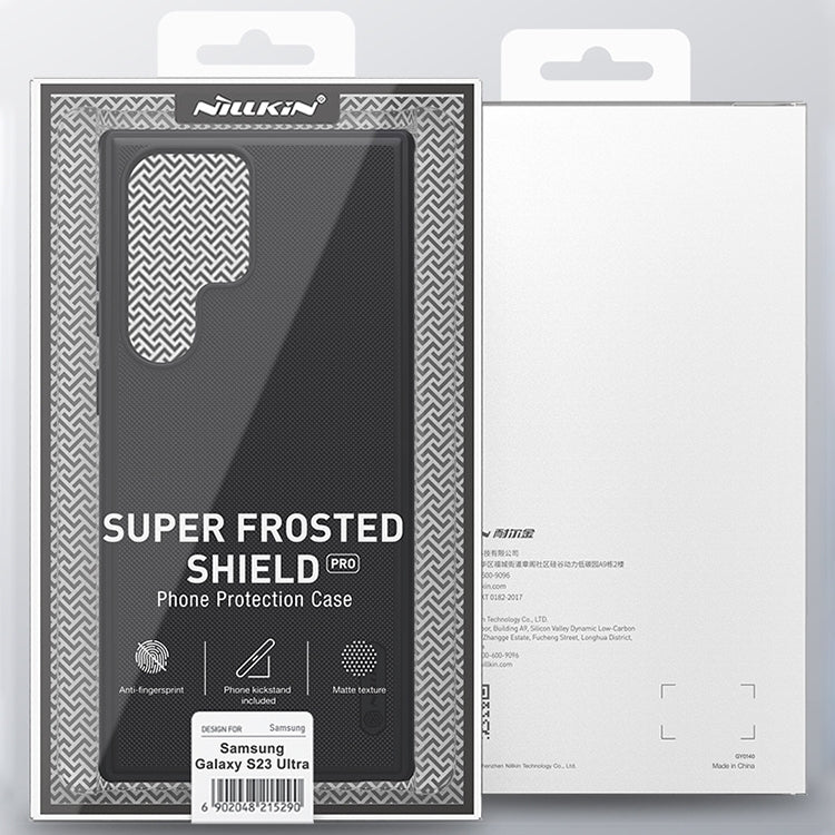 For Samsung Galaxy S23 Ultra 5G NILLKIN Super Frosted Shield Pro PC + TPU Phone Case(Green) - Galaxy S23 Ultra 5G Cases by NILLKIN | Online Shopping South Africa | PMC Jewellery | Buy Now Pay Later Mobicred