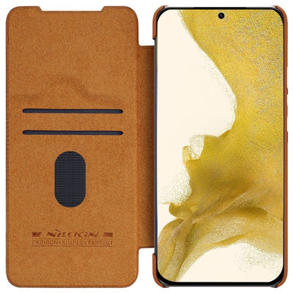 For Samsung Galaxy S23 5G NILLKIN QIN Series Pro Sliding Camera Cover Design Leather Phone Case(Brown) - Galaxy S23 5G Cases by NILLKIN | Online Shopping South Africa | PMC Jewellery