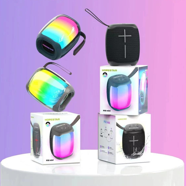 HOPESTAR P50 mini TWS Outdoor RGB Light IPX6 Waterproof Bluetooth Speaker(Grey) - free shipping - PMC TechLife - Order now!