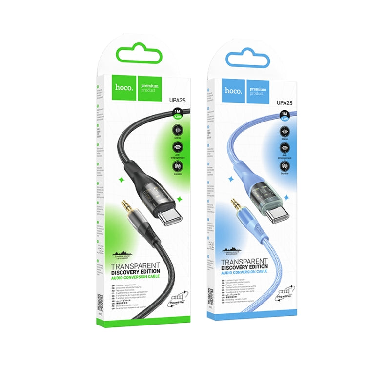 hoco UPA25 Transparent Exploration Version USB-C/Type-C Digital Audio Conversion Cable, Length: 1m(Blue) - Video & Audio Cable by hoco | Online Shopping South Africa | PMC Jewellery