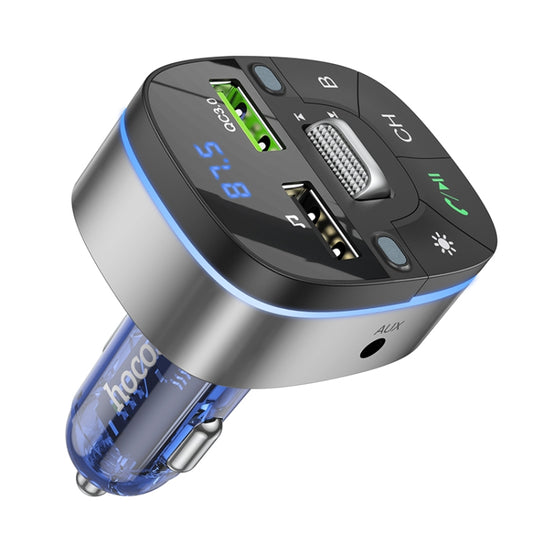 hoco E71 Car QC3.0 Fast Charge Bluetooth 5.0 MP3 Player FM Transmitter(Blue) - Car Charger by hoco | Online Shopping South Africa | PMC Jewellery