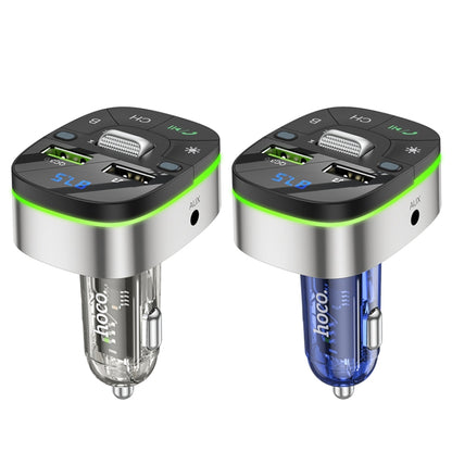 hoco E71 Car QC3.0 Fast Charge Bluetooth 5.0 MP3 Player FM Transmitter(Blue) - Car Charger by hoco | Online Shopping South Africa | PMC Jewellery