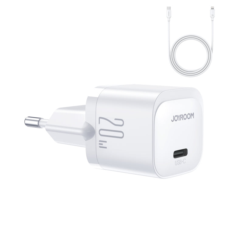 JOYROOM JR-TCF02 PD Type-C 20W Mini Charger with 1m Type-C to 8Pin Cable, Plug:EU Plug(White) - USB Charger by JOYROOM | Online Shopping South Africa | PMC Jewellery